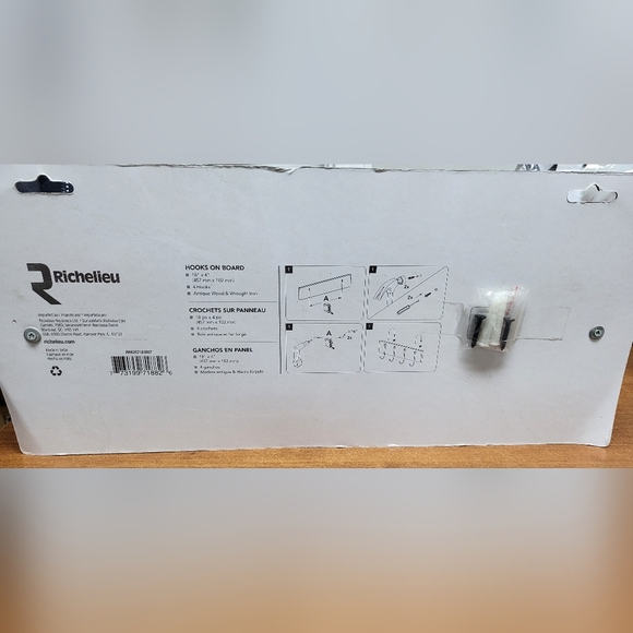 Richelieu Rustic 4 Hook Wall Mounted Hanger System - Picture 3 of 3